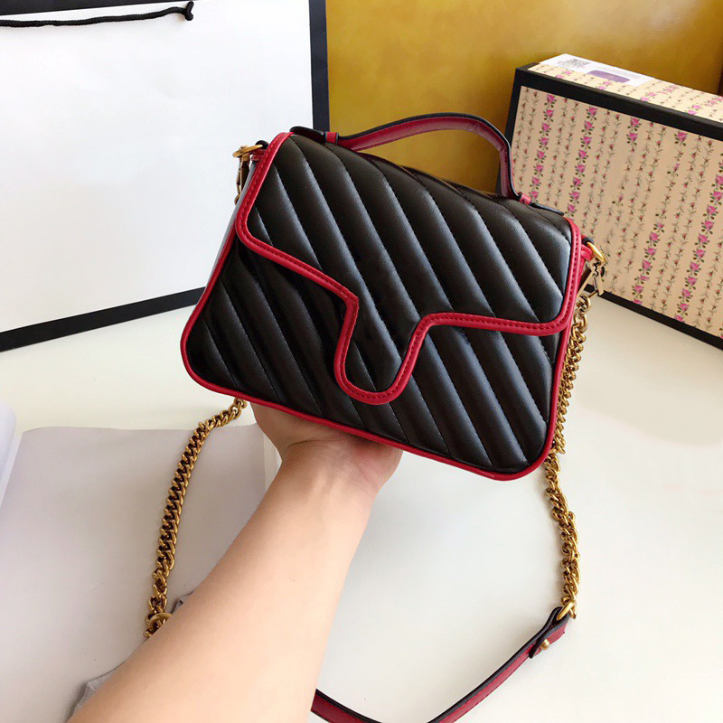 

Newest Oblique rib pattern best fashion handbags purses Genuine leather chain women crossbody bag Classic explosions sell well, As picture 2