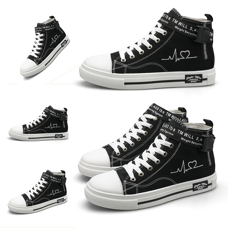 

Wholesale women men Canvas shoes High Casual shoes Black White Red Platfom designer sneakers Homemade brand Made in China size 39-44, A1
