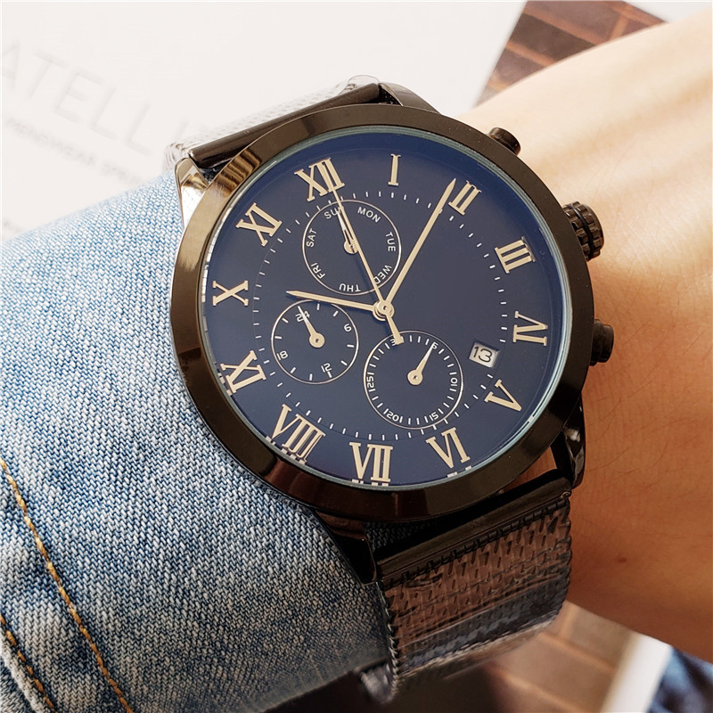 

Hot selling luxury watches for men fashion brand quartz watch all dial work chronograph watches tommy high quality metal mesh designer watch