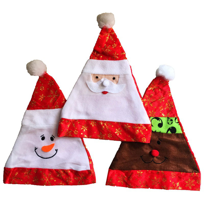 

10 Pcs/Lot Red Santa Claus Snowman Elk Christmas Hats for Adult Children Xmas Merry Chiristmas Party Supplies Hats Decorations