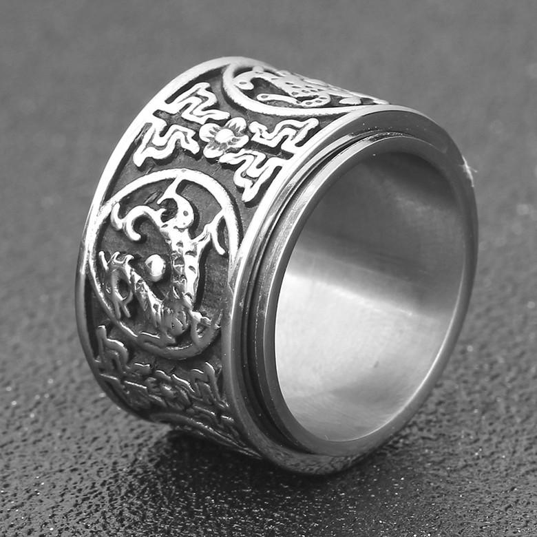 

2019 Vintage Fashion Animal Lucky Rings High Quality Stainless Steel Turnable Finger Rings Cluster Rings Jewelry