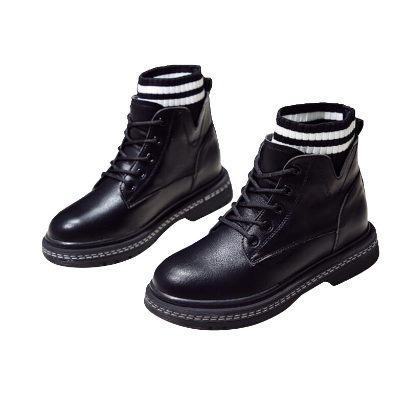 

Top Quality Plus cashmere 2019 winter Martin boots for women black white brown Fashion leather shoes Ankle booties Sneakers size 36-40