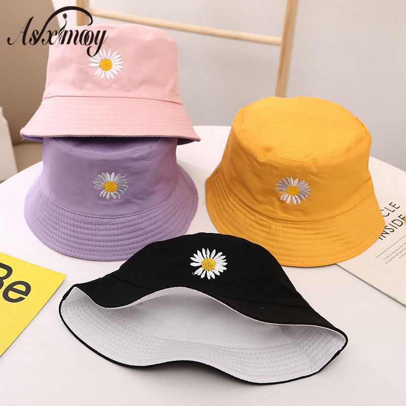 Embroidery Fishman Cap Spring Summer Sun Hat Casual Soft Brim Plaid Round Cap Boys Girls Sunhat