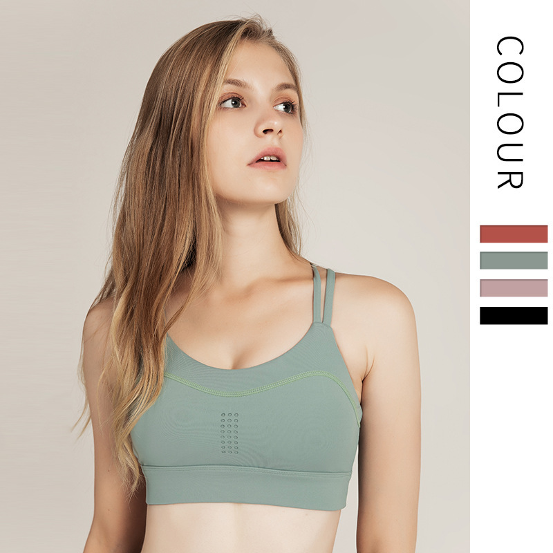 

New cross beauty back sports underwear autumn quick-drying fitness running yoga vest female bra, Black