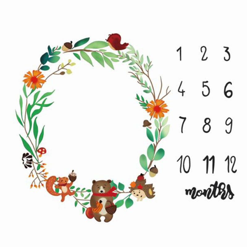 

Baby Milestone Blanket Newborn Photo Background Cloth Infants Monthly Record Growth Swaddle Wrap Photography Props, Pictures shown