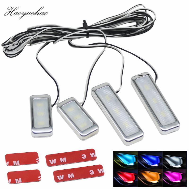 

Haoyuehao Car Door Inner Door Bowl Light LED Ambient Light Bowl Handle Arm Interior Decorative