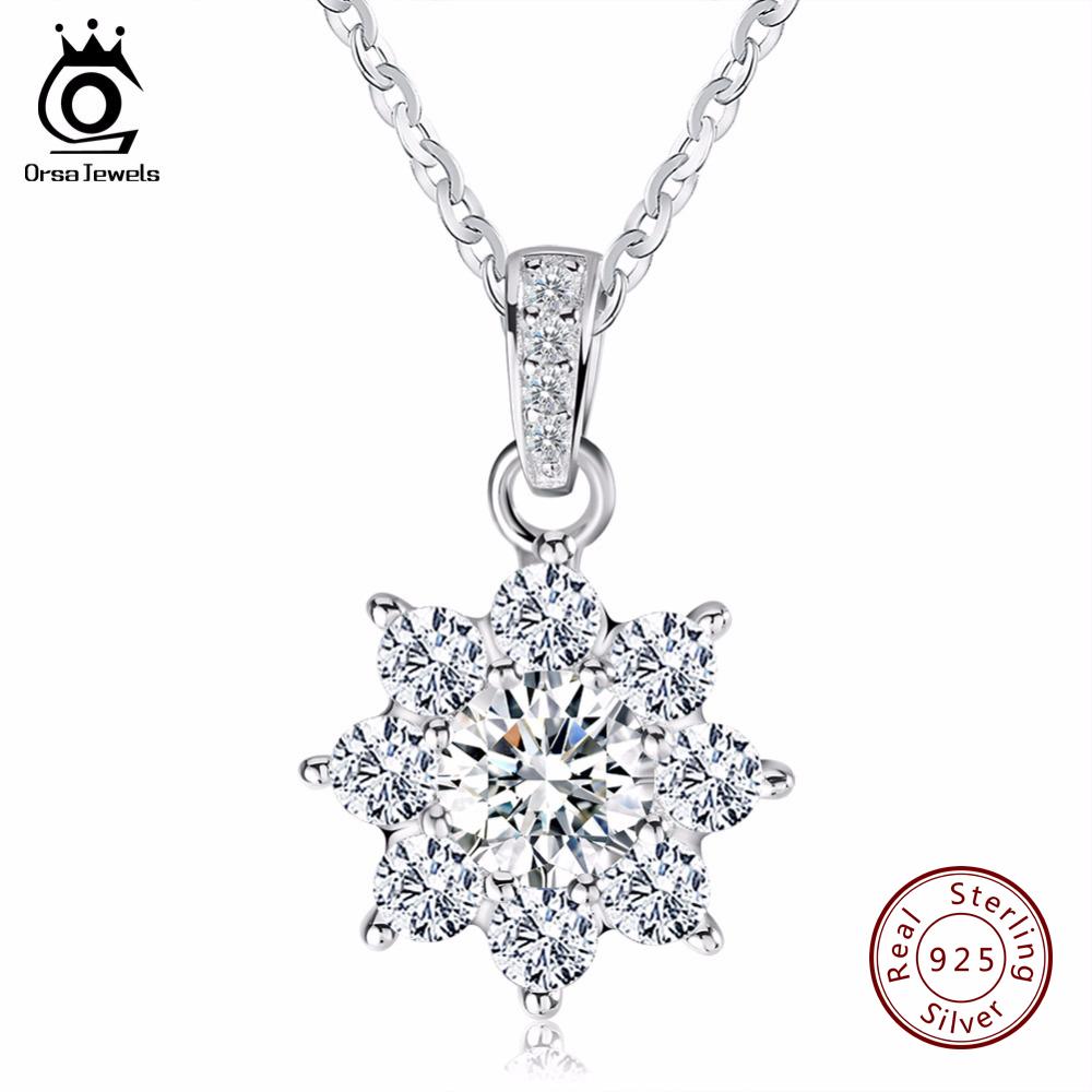 Copo de Nieve Colgante Collar Cadena De Plata Esterlina 925 para Mujeres Niñas Joyas Regalo