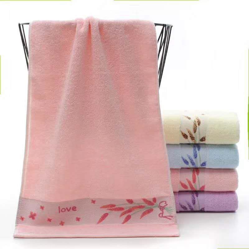

100% Cotton Towel Quick-dry Hand Towel Solid Bath Cloth 35*75cm Hair for Home, Pink