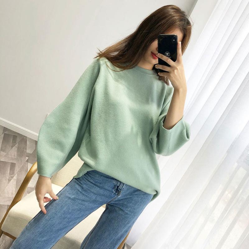 

2020 Autumn Lantern S Pullovers O-Neck Vintage Knitting Women Winter Thick Sweater Pull Femme, Black