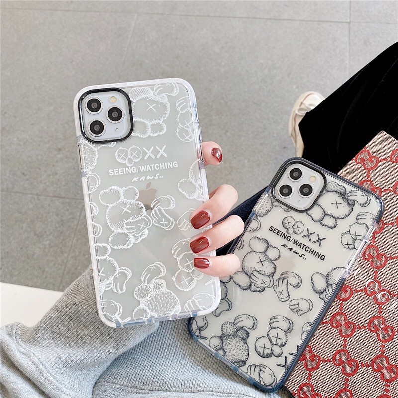 

Luxury designer Silicone Transparent cover phone case for iphone 11 Pro X XS Max Xr 7 8 Plus Fashion Brand soft Cover Funda