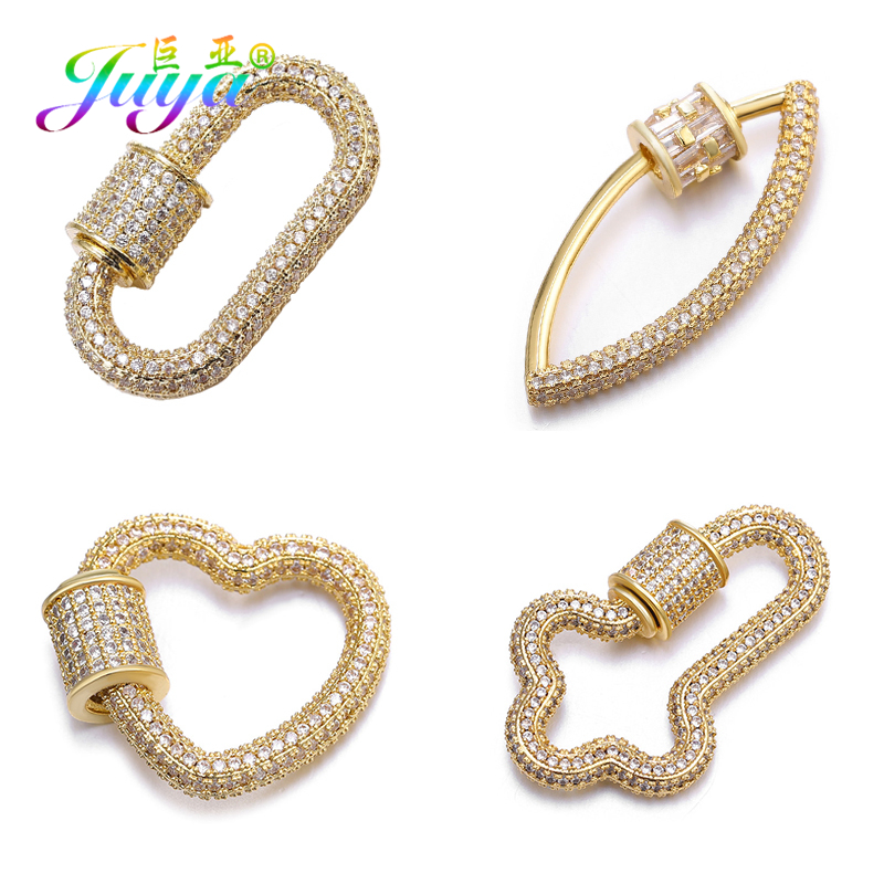 

Juya DIY Women Needlework Beads Jewelry Making Components Supplies Copper Screw Fastener Pendant Spiral Clasp Accessories