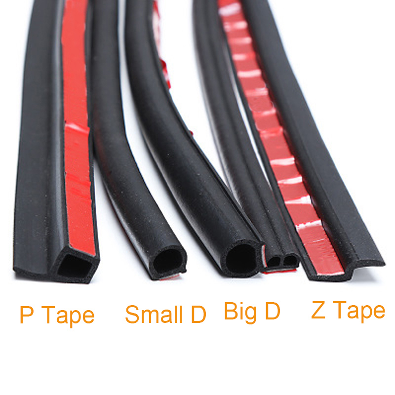 

4Meters Car seal P Z D Type Automotive Door weatherstripping Door Rubber Seal Strip Car Sound Insulation Rubber Sealing For