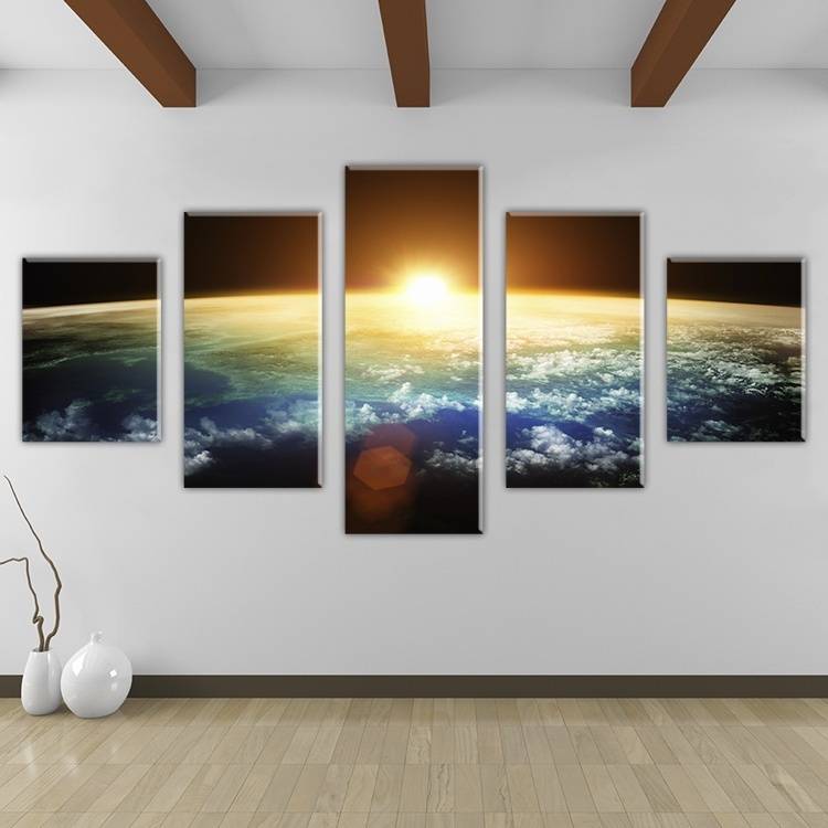 

5pcs/set Unframed The Earth Universe Scene Landscape Painting On Canvas Wall Art Painting Art Picture For Living Room Decor