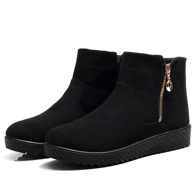 

new winter women warm ankle boots antislip snow boots women winter shoes autumn boots, Black
