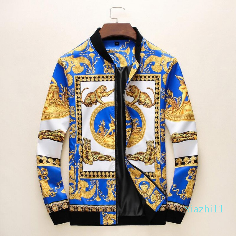 

Fashion-New Fashion Jacket Windbreaker Long Sleeve Mens Jackets Clothing Zipper pocket With Animal Pattern Plus Size Clothes -3XL, Picture color