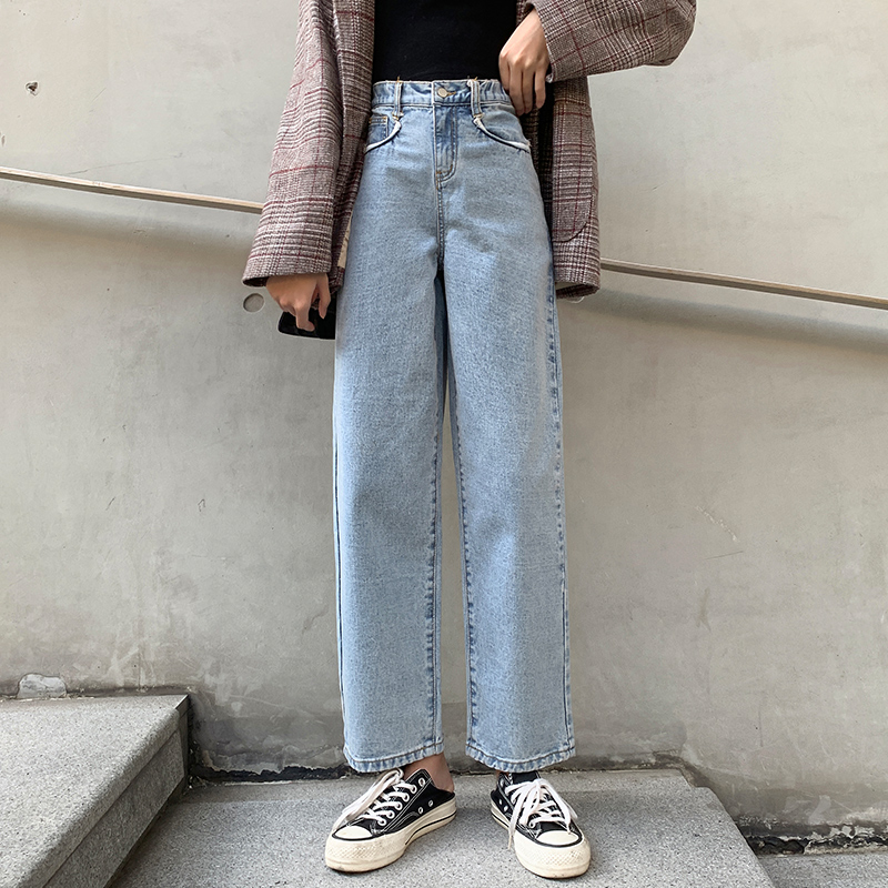 

Women' Jeans 2021 Korean Jean Femme High Waist Mom Casual Loose Vintage Boyfrend For Women Plus Size Denim Pants, Blue