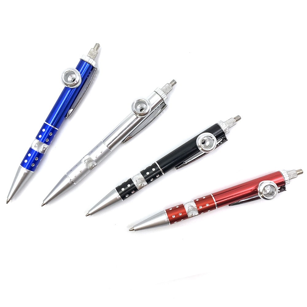 

Ball Pen Ball-Point Design Pipe MultiColor Metal Tobacco Pipe Detachable Writable Mini Dry Herb Smoking Hand Pipes Hidden Novelty