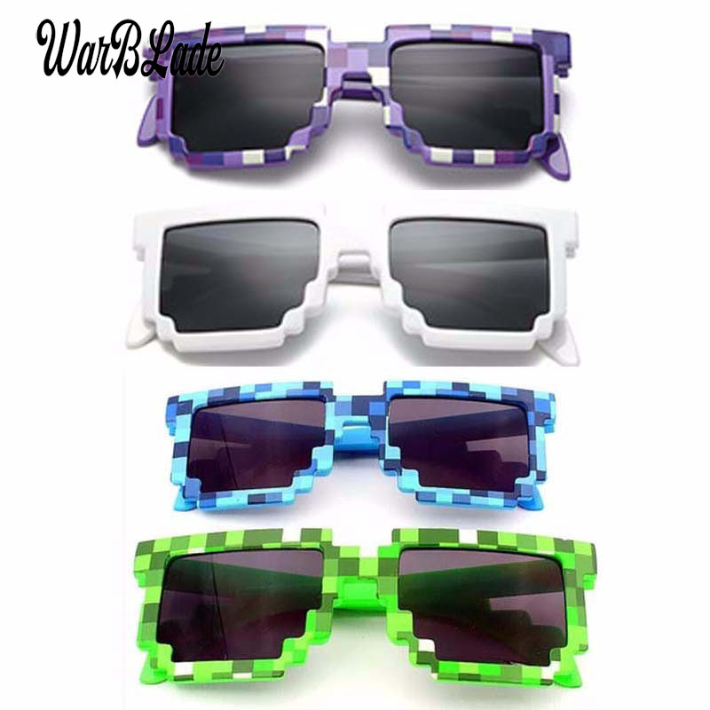 

10pcs/lot Kids Sunglasses Smaller Size Cos Play Action Game Toys Sunglasses Mosaic Boys Girls Children Pixel Eyewares