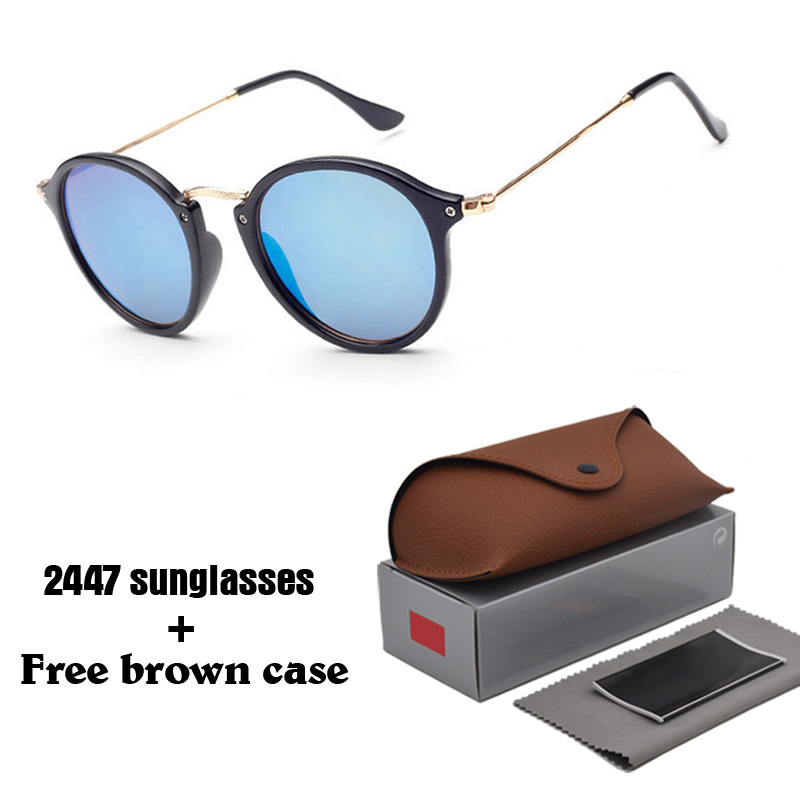 

Wholesale-Brand Designer Classic Round Sunglasses Men women Vintage Retro sun glasses Women Driving Metal Eyewear with free cases and box
