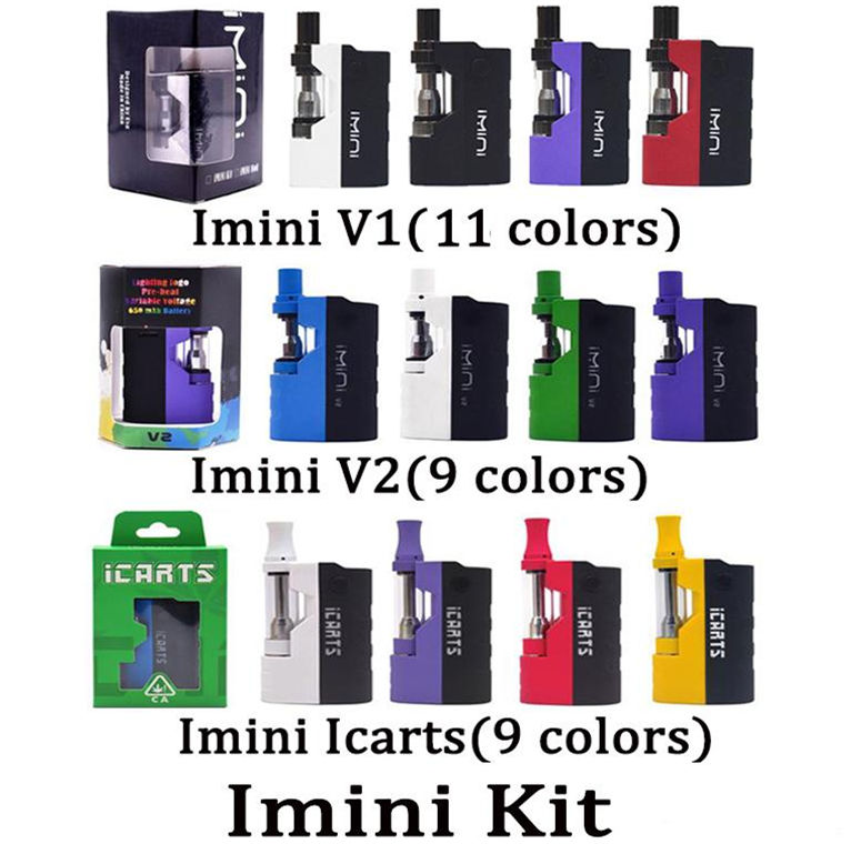 

Icarts Imini V2 Thick Oil Kit 650mAh Battery Box Mod 510 Thread 0.5ml 1.0ml Imini I1 Tank Cartridge Vaporizer 100% Original