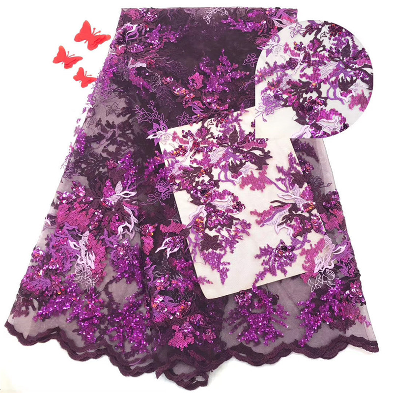 

African Tulle Sequin Lace Nigerian 450*125CM Sequin Fabric High Quality African Tulle Lace Fabric With Sequins Sewing Material