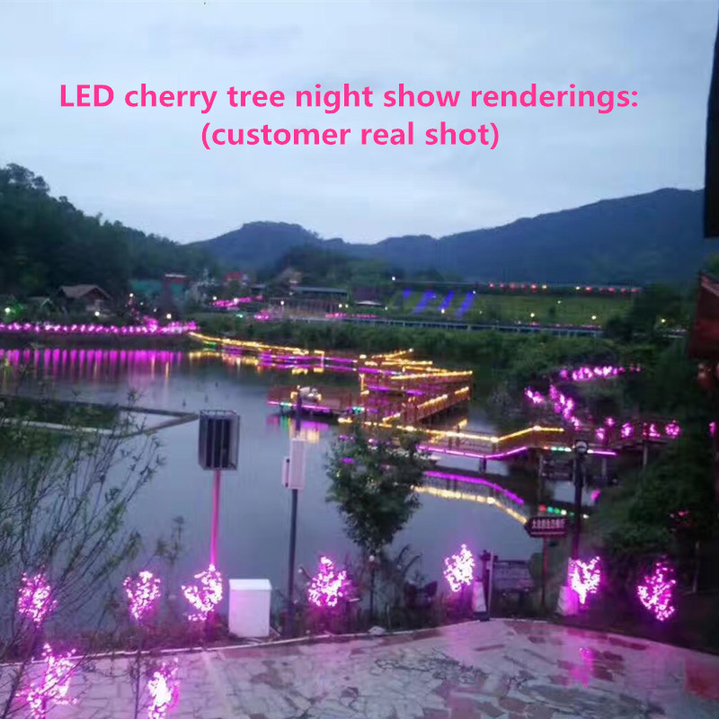 

LED cherry tree light 480pcs LED bulb 150cm height 110 220VAC seven colors to choose from for outdoor raindrop transport