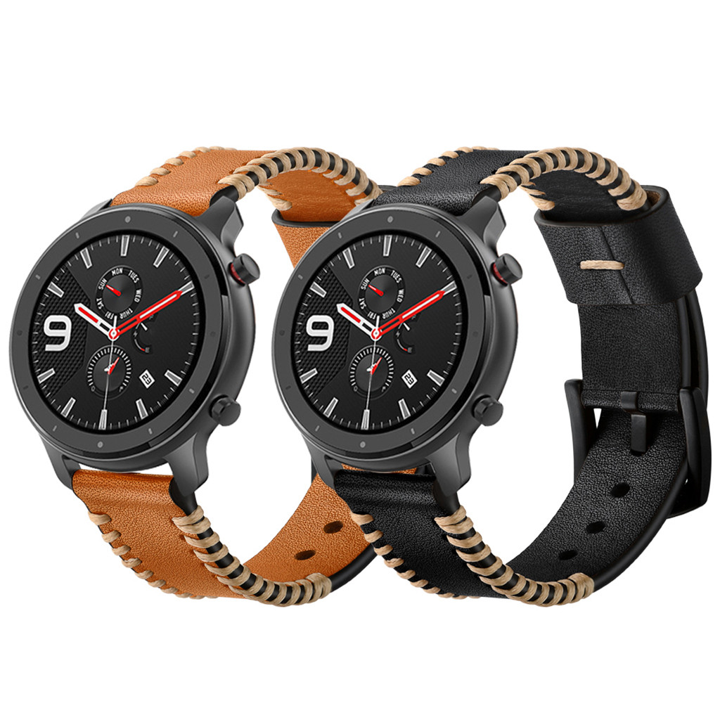 

20mm/22m Leather Strap Bracelet Band for Amazfit GTR 47mm 42mm Wrist Belt