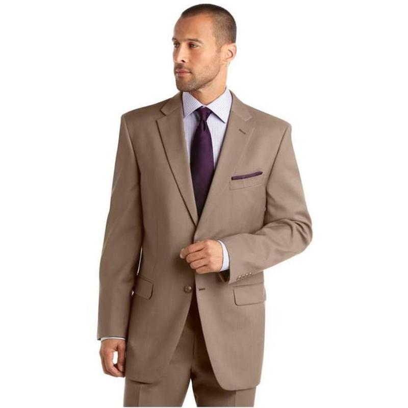 

Custom Made Hot Sales Notch Lapel Solid Brown Best men Suit men suits designs tuxedos for Bridegroom (Jacket+Pants, Beige