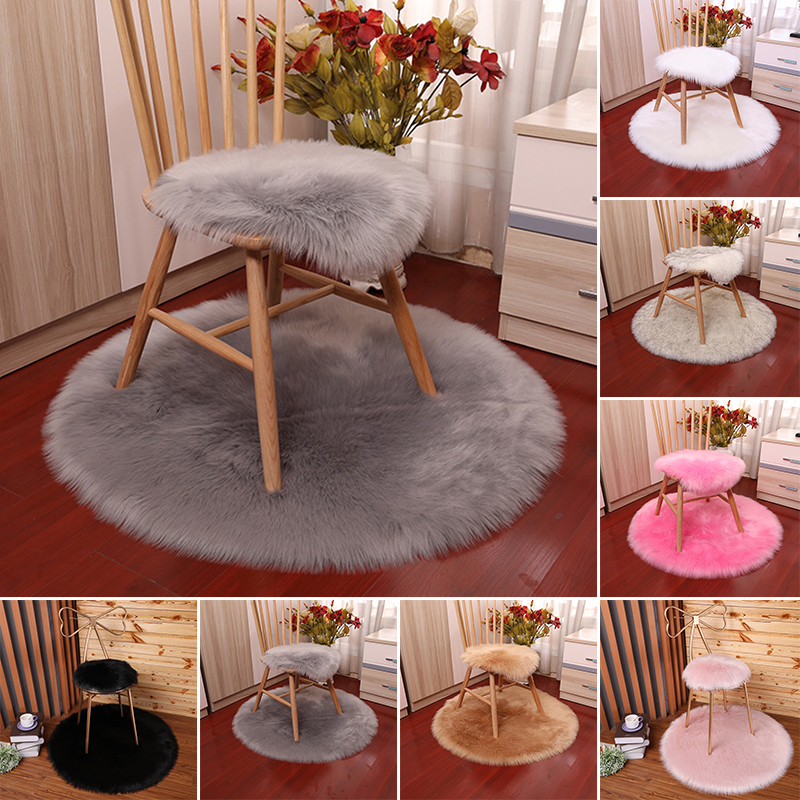 

40/90cm Round Plush Soft Carpet Mat Area Rug for Bedromm Living Room Floor Decor Plush Carpet Suitable for tiles, chairs, wooden, Pink 40cm