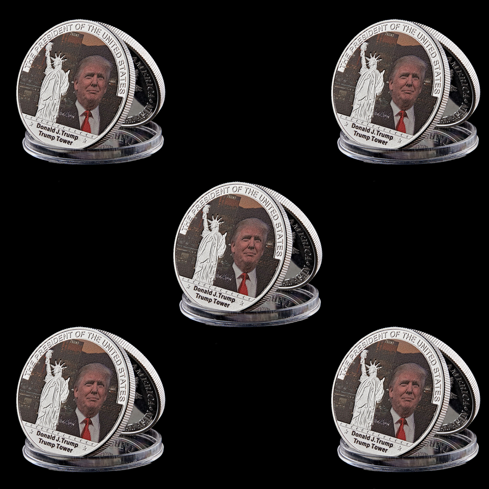 5pcs The 45th President Donald Trump Craft 999 Silver Plated Metal Coin For Human Collections-image-522442926
