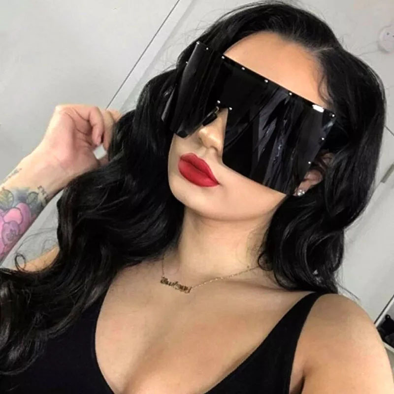 

Trend Oversized Sunglasses Women sunglasses One-piece Windproof Goggles Mirror Sun glasses UV400