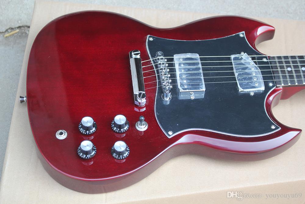 Custom factory wholesale / retail best price, high quality deep red electric guitar, with chrome hardware, black pickup, customizable electr