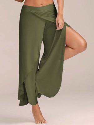 

Women's Designer Yoga Pants Exercise FitnessIn The Waist Loose Wide Leg Trackpants Street Waistband Sexy Slit Fitness Sweatpants Wholesale, Black