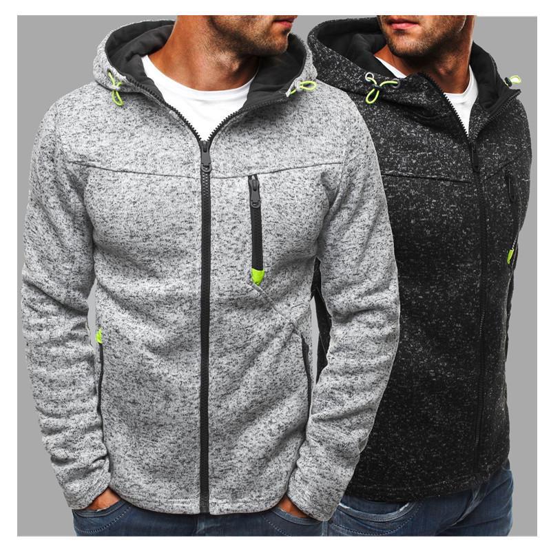 

Spring Autumn Men's Jackets Hooded Coats Casual Sweatshirts Male Fashion Jacket Mens Clothing Outerwear Zipper Cotton HX225, Black