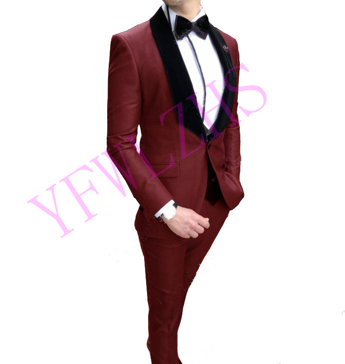 

Handsome Groomsmen Shawl Lapel Groom Tuxedos Mens Wedding Dress Man Jacket Blazer Prom Dinner 3 Piece Suit(Jacket+Pants+Tie+Vest) B231, Same as image