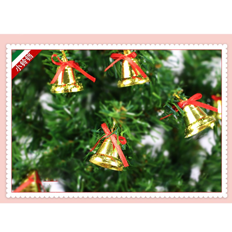 

Christmas Gold Small Bell Bow Jingle Christmas Bell Decor 12pcs/set Hnging Pendant Ornaments Tree Pendant