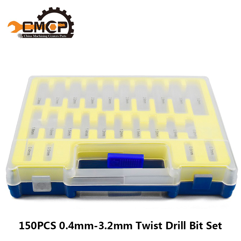 

150 PCS HSS Twist Drill Bit Size 0.4mm-3.2mm Metalworking Drill Bit Set Round Shank Mini