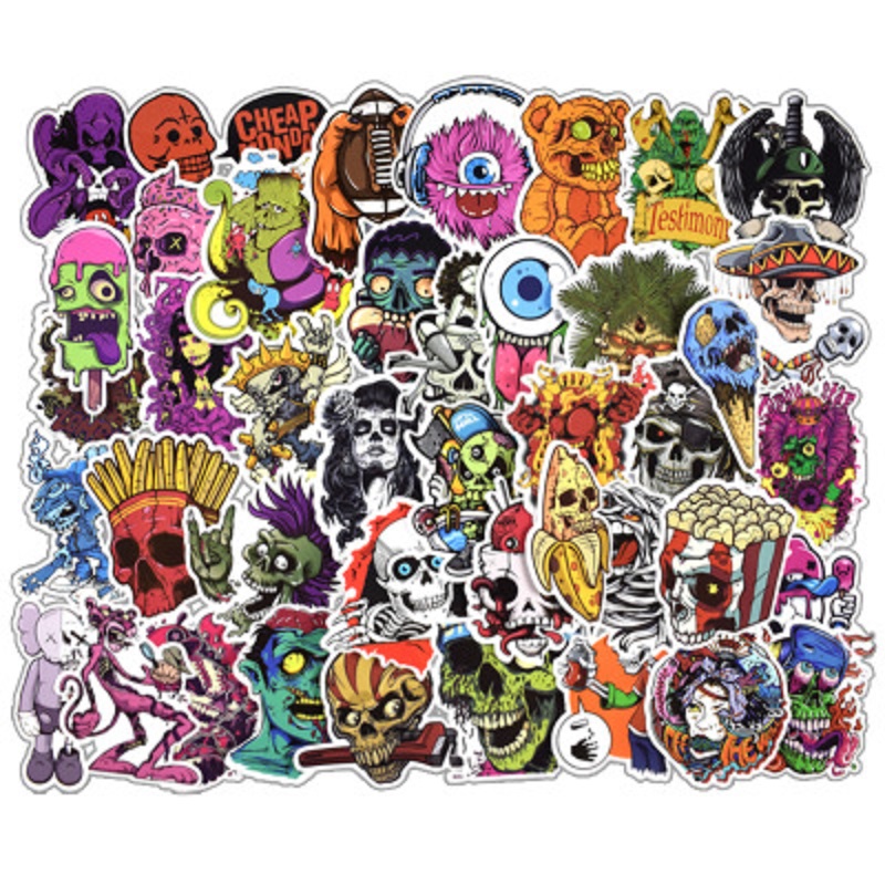 

DHL Vinyl Waterproof Sugar Skull Sticker Pack 50 Pcs Car Stickers Packs Skulls Decals for Laptop Motorcycle Luggage Water Bottle Skateboard, Mix
