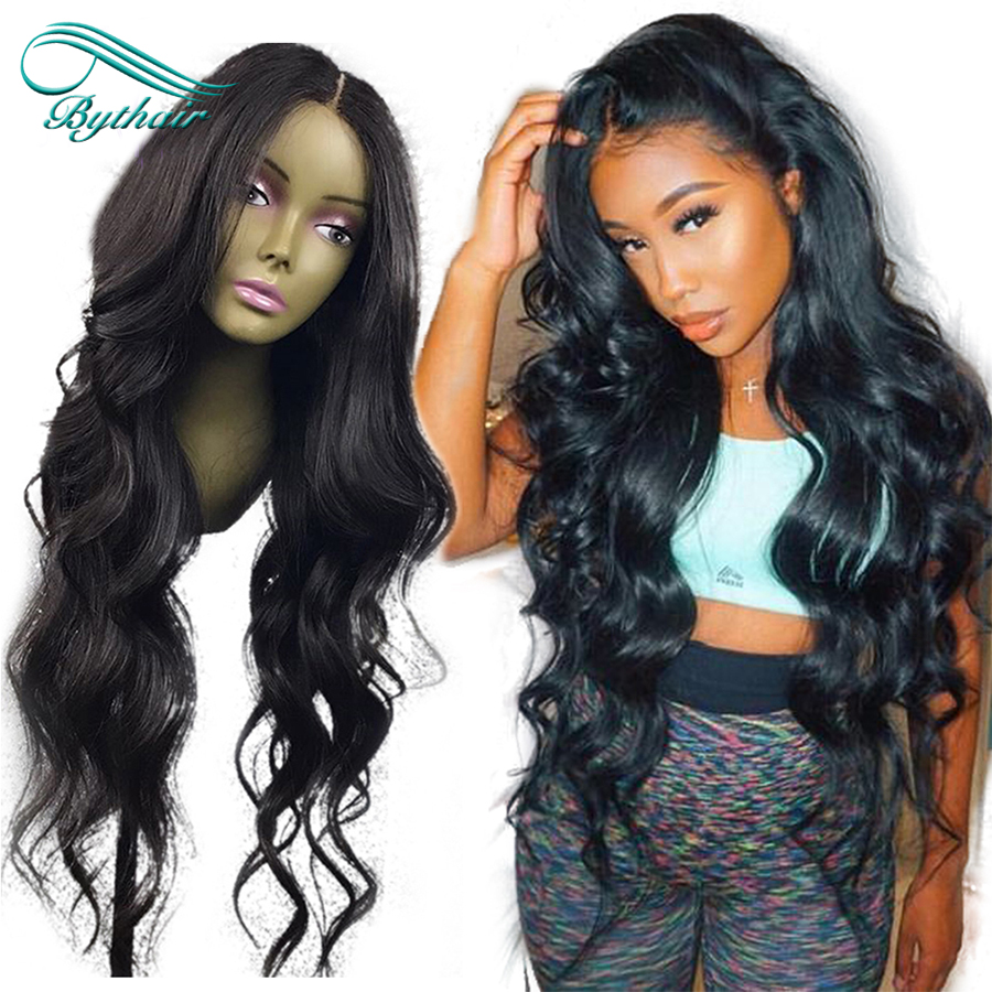 

Fashion Wavy Human Hair Wigs Bleached Knots Full Lace Wigs Brazilian Virgin Hair Swiss Lace Lace Front Wigs Pre Plucked Hairline Bythair, #1