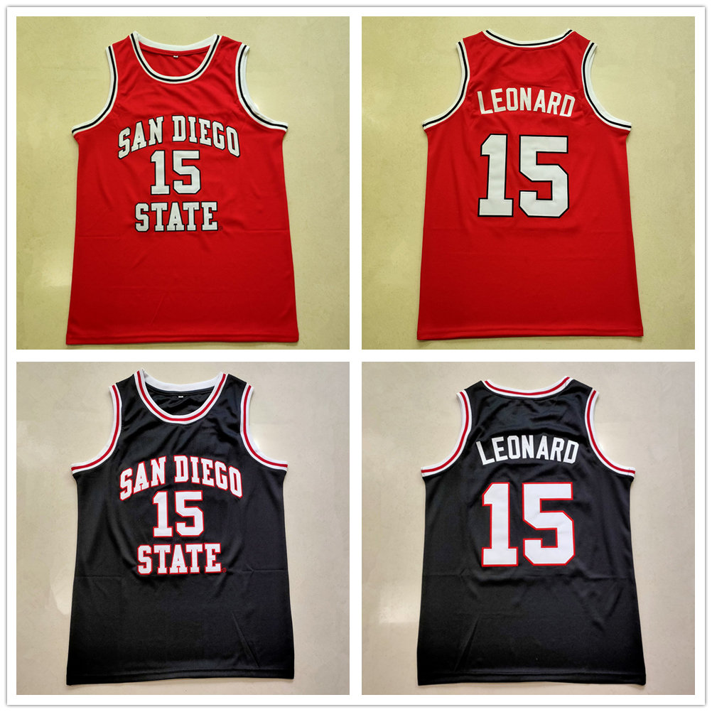 

San Diego State University Kawhi Leonard #15 College White Black Retro Basketball Jersey Men's Stitched Custom Any Number Name Jerseys