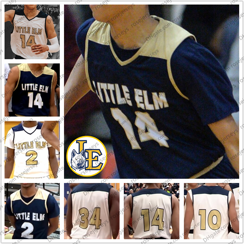

Custom Little Elm Basketball #14 R. J. Hampton 2 Javian Williams 5 Michael Prather Hobbs jr Men Youth Kid High School Jersey 4XL, Navy blue