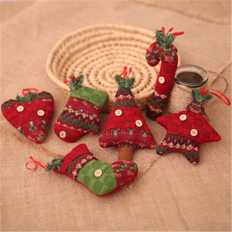 

Cute Christmas Tree Decoration Kawaii Christmas Pendant cane Candy Socks For Home New Year Party Hanging Doll Decor Kids Gift