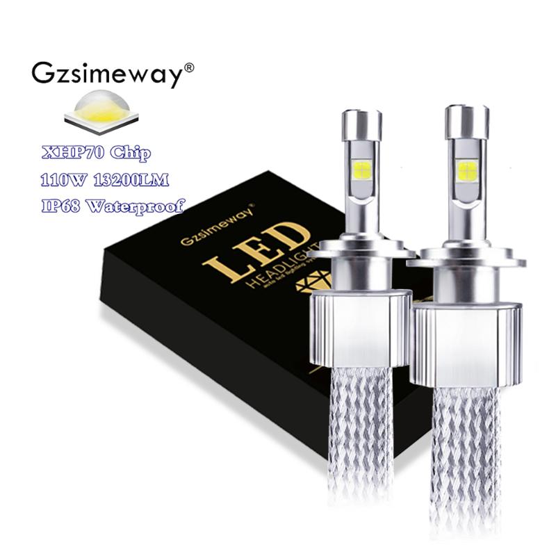 

2Pcs H7 LED H4 D1S D2H Car Headlight Bulbs XHP70 chip 13200LM auto lamp H8 H11 9005 LED 9006 4 Automobiles Lights Fog lamp 12V