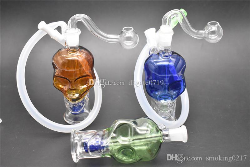 New style colorful mini Glass Skull gourd bubbler oil rig Bongs Water Pipe Percolator Hookah Smoking Tobacco Oil Rigs bongs pipe-image-539166923