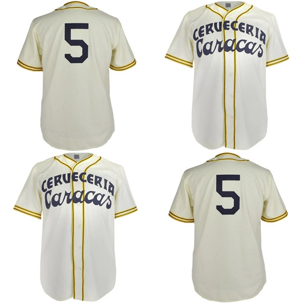 

Cerveceria Caracas 1952 Home Jersey Shirt Custom Men Women Youth Baseball Jerseys Any Name And Number Double Stitched, White your name your number
