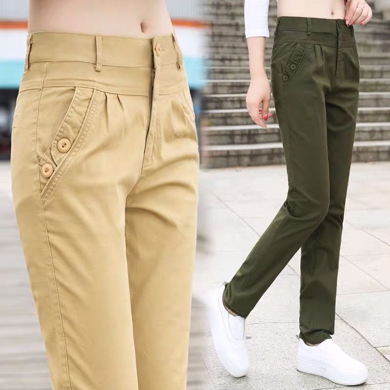 

2020 Women' Trousers Spring Summer Stretch Waist Cotton Feet Pants Middle and Old Ladies Solid Casual Pants Large Size 3XL F145, Black