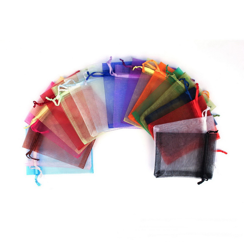 

Hot Sale 20 Colors 7*9cm Mesh Organza Bags Jewelry Gift Pouch Wedding Party Xmas Gift candy Drawstring Bags Package Bags