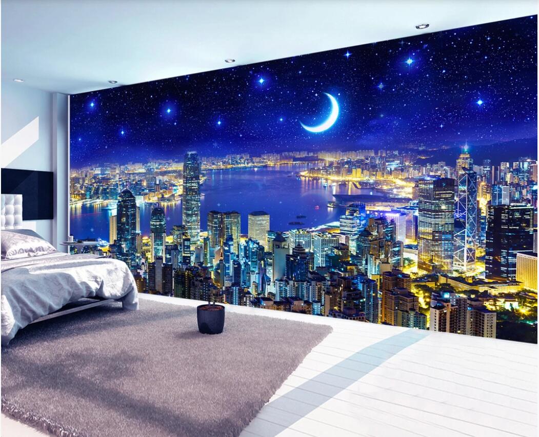 

3d wallpaper custom photo mural Sky city living room TV background wall wallpaper for walls 3 d, Non-woven