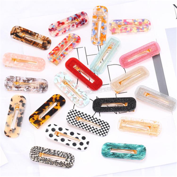 

Women girl temperament hairpins clips geometric hairpin hair acid clip simple jelly bangs acetate sweet Acetic Ibtxm