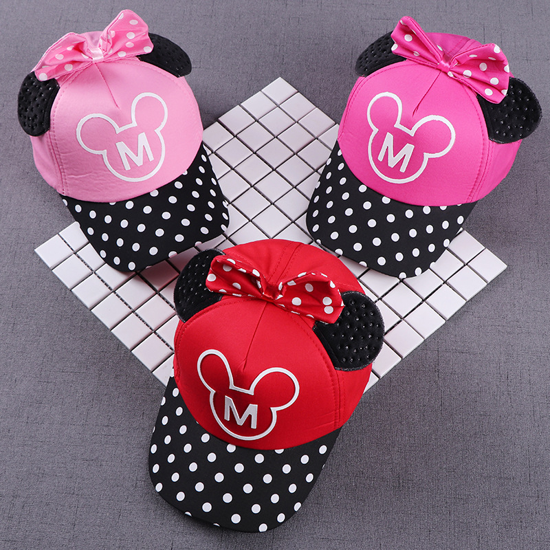 

Fashion Kids Hat Cute Cartoon Mouse Baseball Caps for Children Boys Girls Adumbral Adjustable Baseball Cap, White